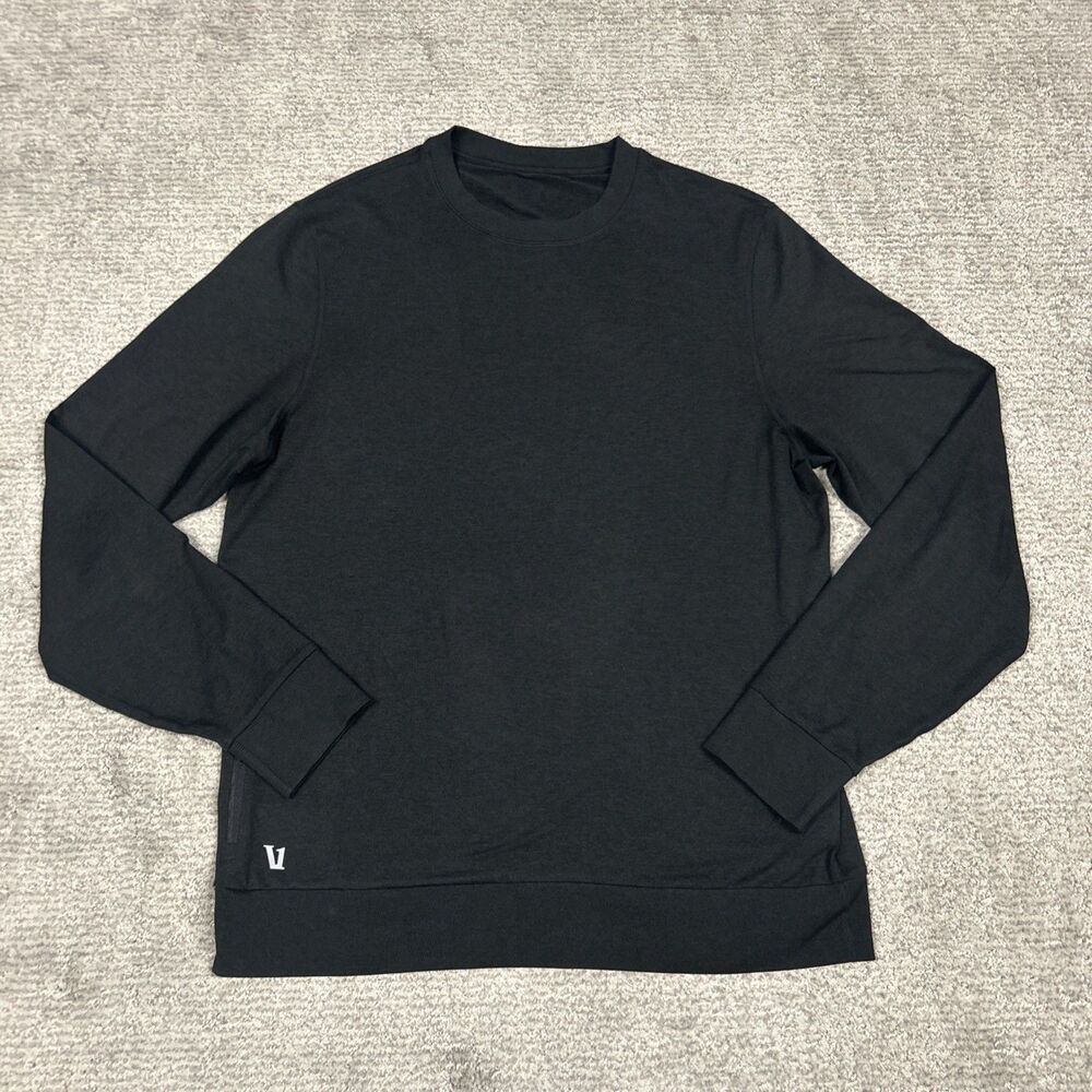 Vuori Ponto Performance Crew Shirt Black DreamKnit Sweatshirt Mens Large V224